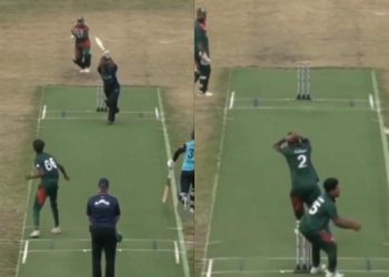 unusual expulsion occurs during a European Cricket Series match; video goes viral