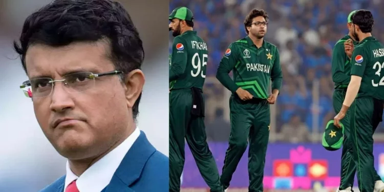 After Pakistan's defeat to India, Sourav Ganguly criticizes their batting, saying, "This team can't handle the pressure." 1 After Pakistan's defeat to India, Sourav Ganguly criticizes their batting, saying, "This team can't handle the pressure."
