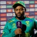 Temba Bavuma tests his hamstring in the optional training session in South Africa. 7 Temba Bavuma tests his hamstring in the optional training session in South Africa.
