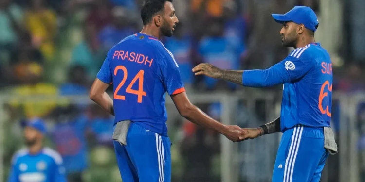 Suryakumar Yadav bats and captains in very similar ways: Prasidh Krishna 1 Suryakumar Yadav bats and captains in very similar ways: Prasidh Krishna