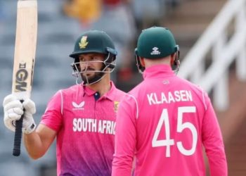In the first ODI match between South Africa and India, why is the country's jersey pink?