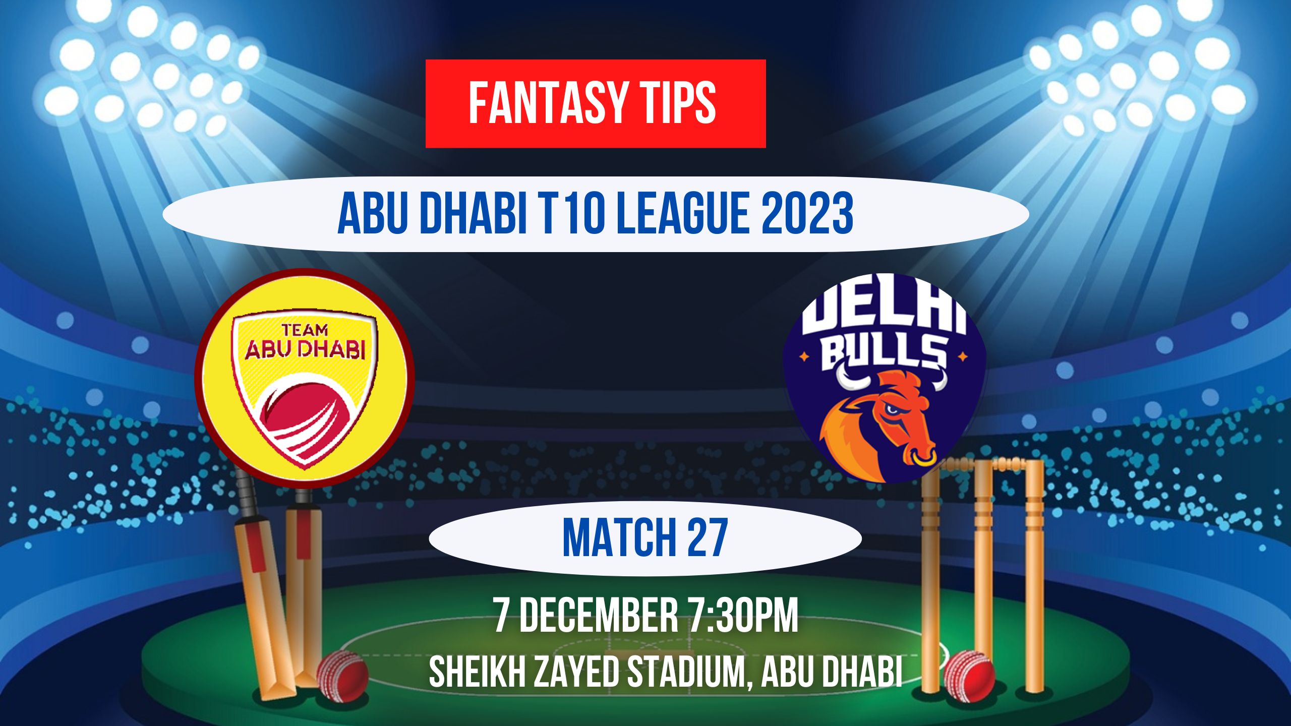 TAD vs DB Dream11 Prediction, Fantasy Cricket Tips, Playing XI, Pitch Report, & Injury Updates for Abu Dhabi T10 League 2023, Match 27