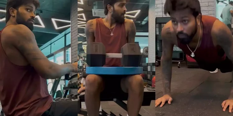 Hardik Pandya posts a workout on social media and makes a significant progress toward his recuperation.