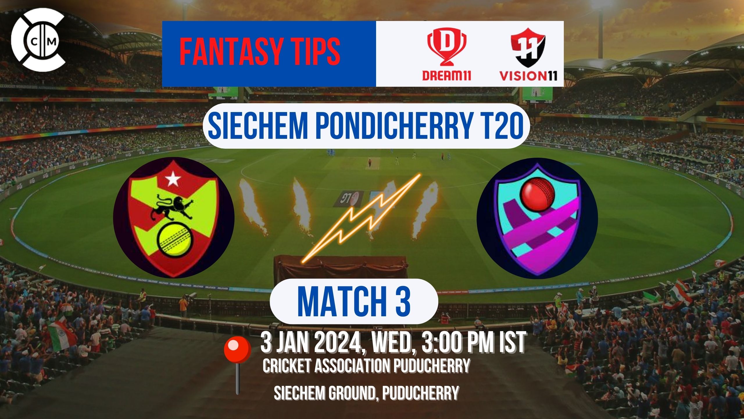 PSXI vs MXI Dream11 Prediction, Fantasy Cricket Tips, Playing XI, Pitch Report, & Injury Updates for Siechem Pondicherry T20, Match 3
