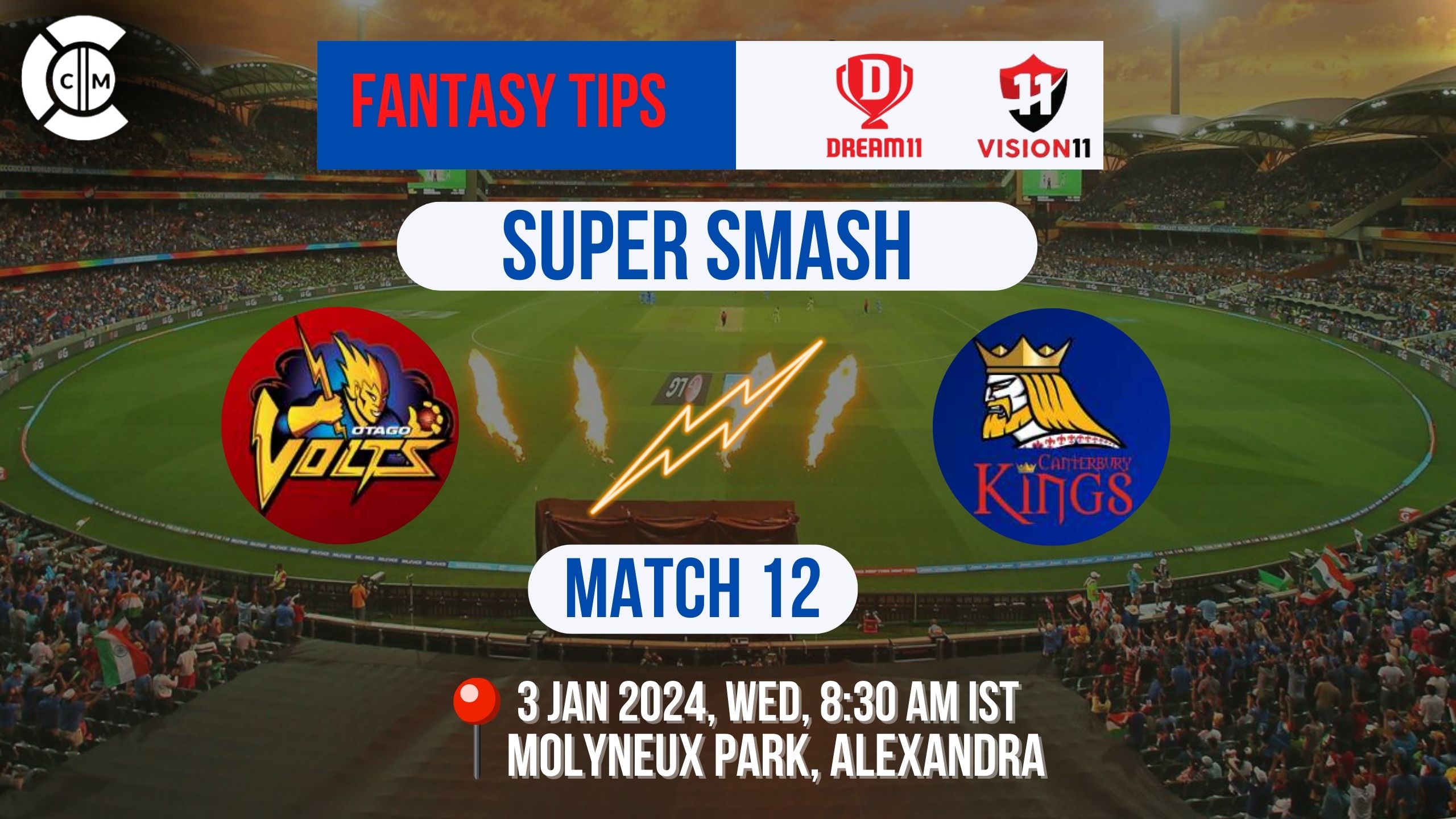 OV vs CTB Dream11 Prediction, Fantasy Cricket Tips, Playing XI, Pitch Report, & Injury Updates for Super Smash, Match 12