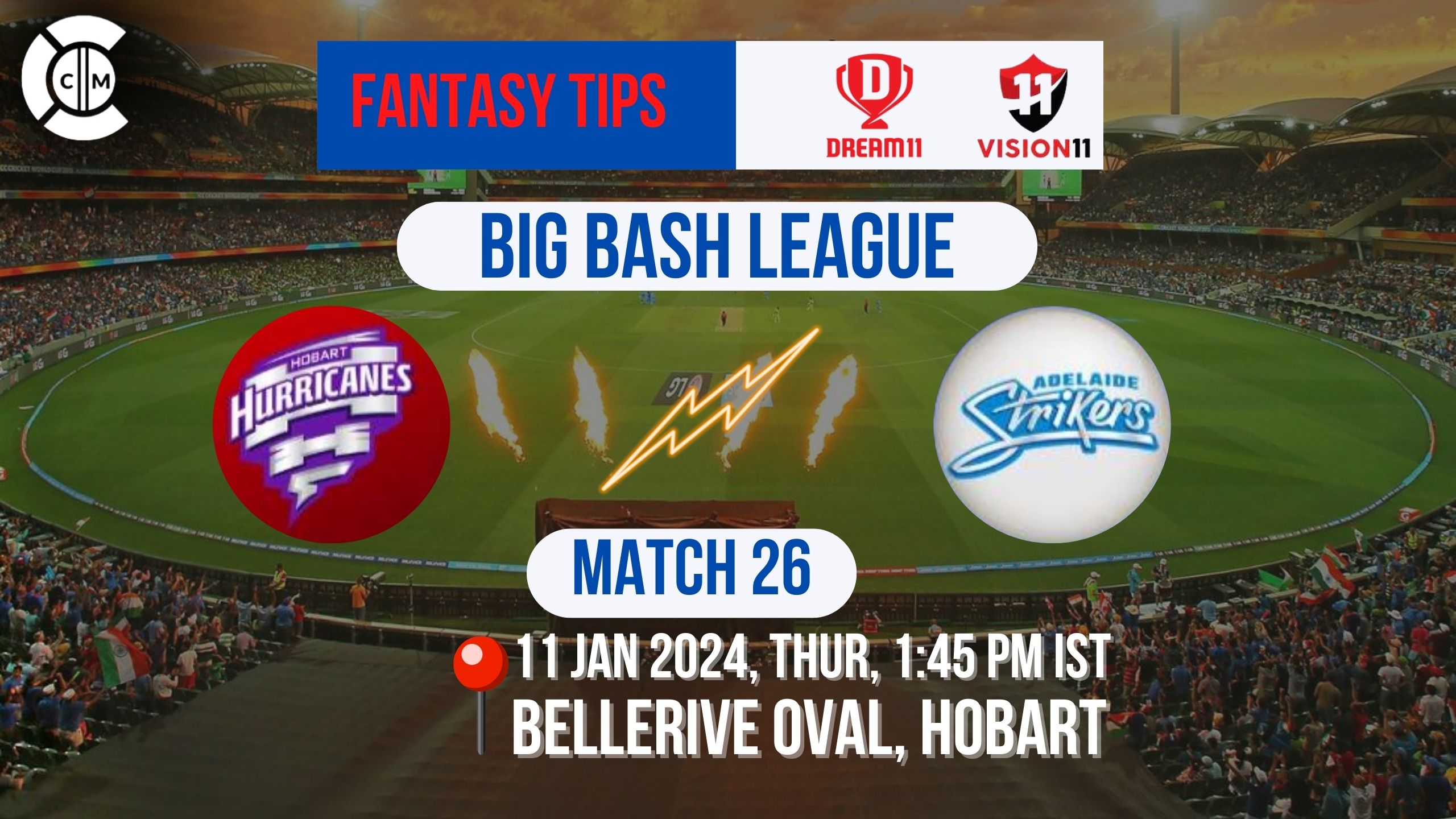 HUR vs STR Dream11 Prediction, BBL Fantasy Cricket Tips, Playing XI, Pitch Report & Injury Updates For Match 33 of BBL 2023-2024