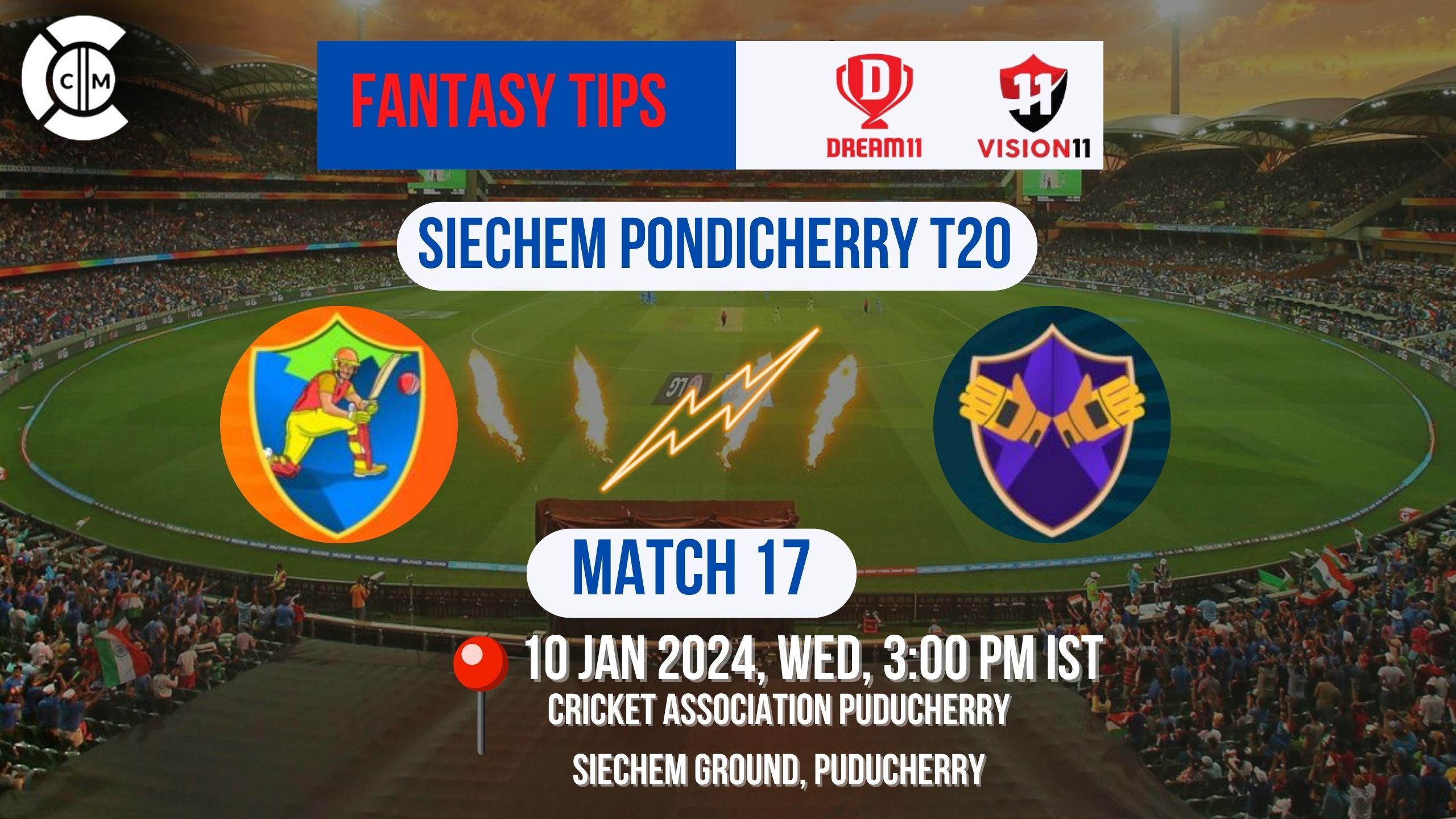 YXI vs PWXI Dream11 Prediction, Fantasy Cricket Tips, Playing XI, Pitch Report, & Injury Updates for Siechem Pondicherry T20, Match 17