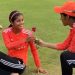 Shreyanka Patil receives a rose from Jemimah Rodrigues, dubbed the "most exciting upcoming player." 6 Shreyanka Patil receives a rose from Jemimah Rodrigues, dubbed the "most exciting upcoming player."