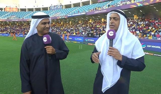 The Arabic appearance of Shoaib Akhtar and Virender Sehwag at the ILT20 2024 final gets viral. 1 The Arabic appearance of Shoaib Akhtar and Virender Sehwag at the ILT20 2024 final gets viral.