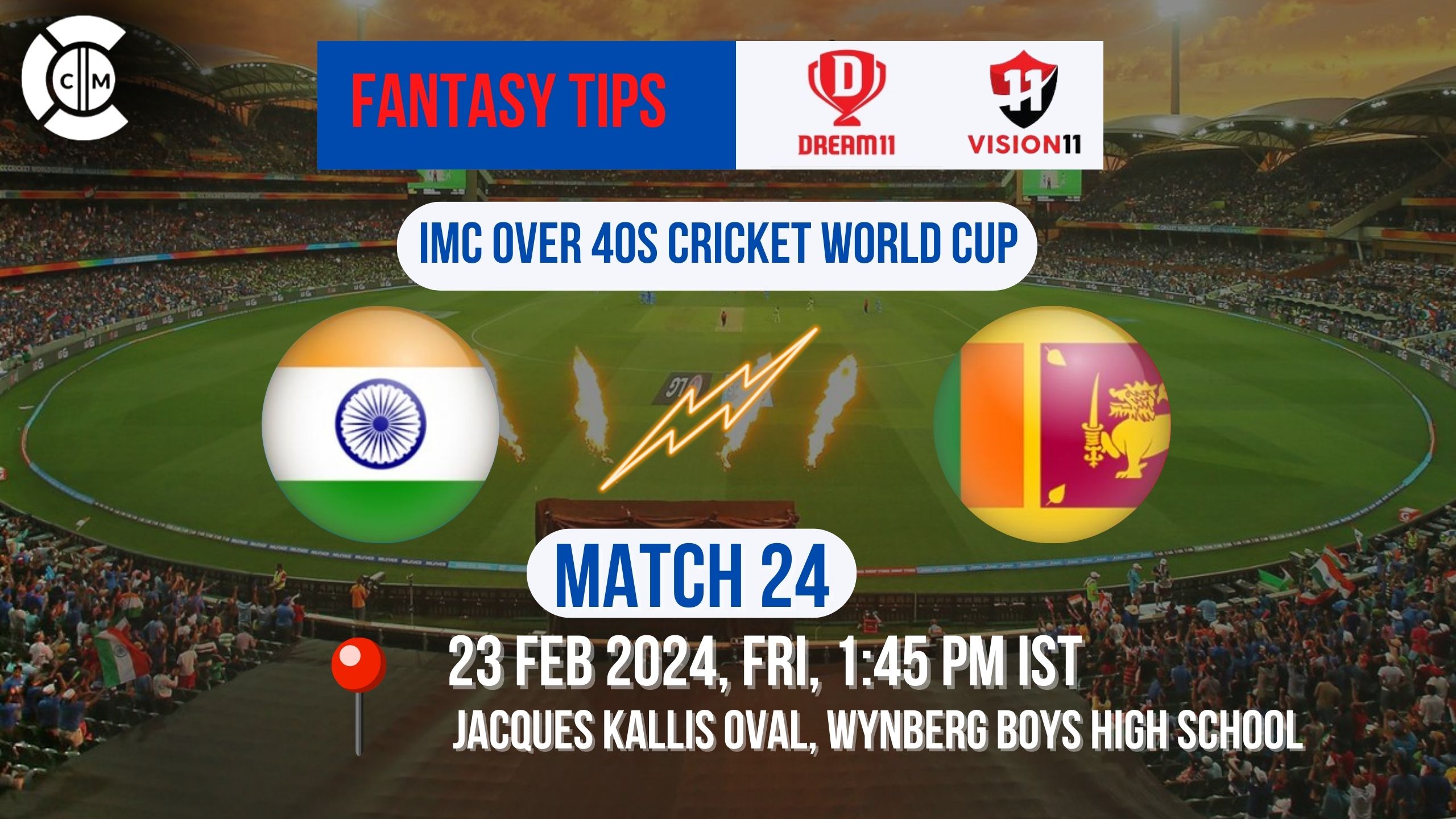 IND-40 vs SRI-40 Dream11 Prediction, Fantasy Cricket Tips, Playing XI, Pitch Report & Injury Updates For Match 24 of IMC Over 40s Cricket World Cup 2024