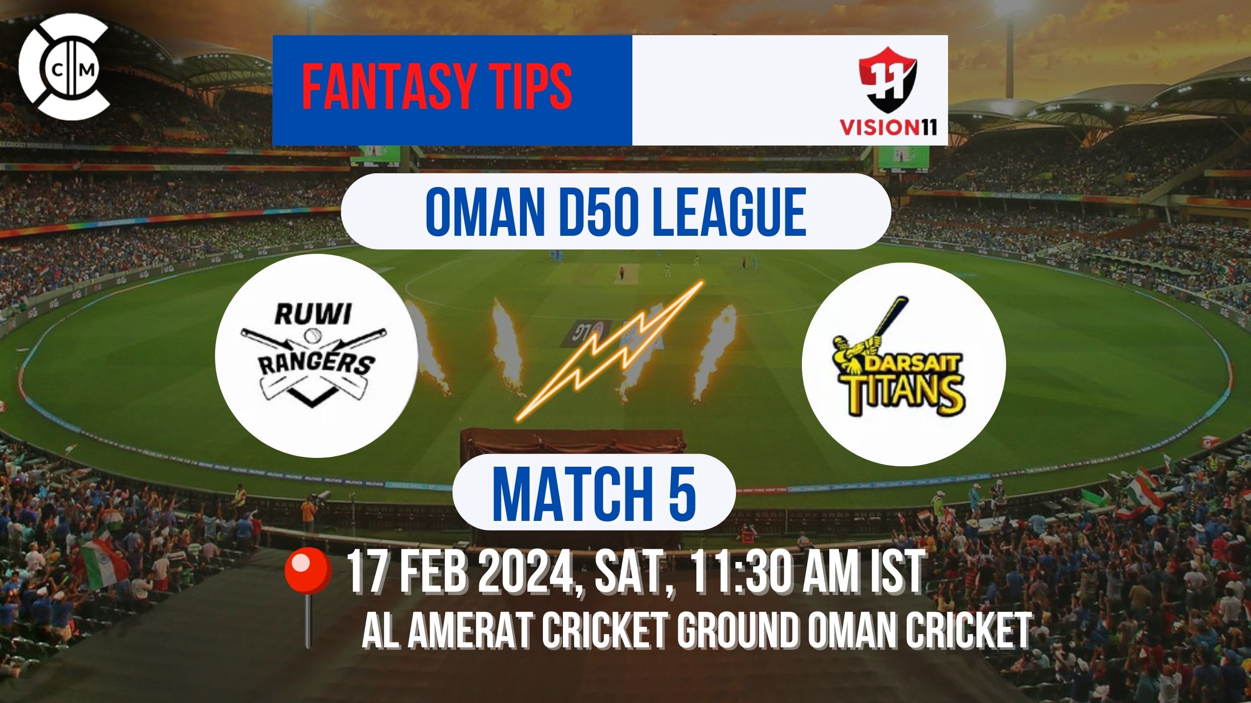 RUR vs DAT Dream11 Prediction, Fantasy Cricket Tips, Playing XI, Pitch Report & Injury Updates For Match 5 of Oman D50 League 2024