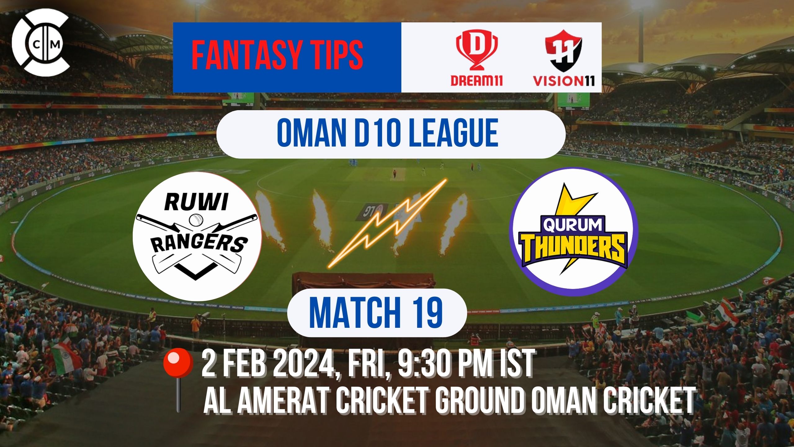 QUT vs RUR Dream11 Prediction, Fantasy Cricket Tips, Playing XI, Pitch Report & Injury Updates For Match 19 of Oman D10 League 2024