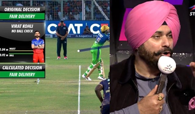 Navjot Singh Sidhu defends Virat Kohli following his contentious dismissal against KKR, saying it is "against the spirit of the game."