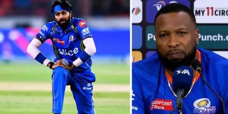 Kieron Pollard defends Hardik Pandya following MI's fourth IPL 2024 defeat, saying, "I'm tired of us trying to pinpoint individuals." 1 Kieron Pollard defends Hardik Pandya following MI's fourth IPL 2024 defeat, saying, "I'm tired of us trying to pinpoint individuals."