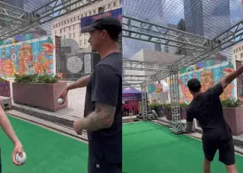 Staff at the T20 World Cup tries to teach Dale Steyn pace bowling; the funny video has gone viral