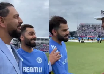 After IND vs. PAK, T20 World Cup 2024 stars Virat Kohli, Yuvraj Singh, and Jasprit Bumrah meet NBA icon John Starks. 10 After IND vs. PAK, T20 World Cup 2024 stars Virat Kohli, Yuvraj Singh, and Jasprit Bumrah meet NBA icon John Starks.