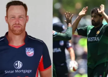 Rusty Theron asks Haris Rauf about ball tampering during USA game 6 Rusty Theron asks Haris Rauf about ball tampering during USA game