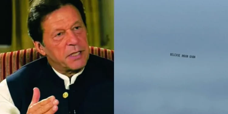 PAK vs. IND: 'Release Imran Khan' posters are displayed across the stadium
