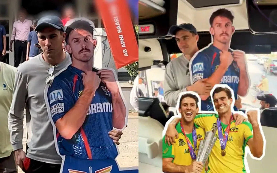 [WATCH] IPL 2025: SRH captain Pat Cummins hilariously carries Mitchell Marsh's placard while boarding team bus, video goes viral