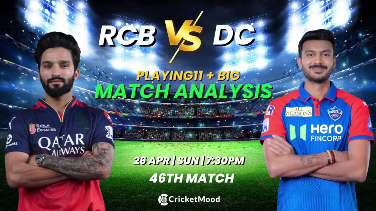 RCB vs DC –46TH Match Preview | IPL 2025 | Playing 11 + Winner Prediction | Arun Jaitley Stadium