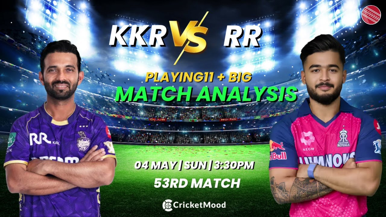 KKR vs RR –53RD Match Preview | IPL 2025 | Playing 11 + Winner Prediction | Eden Gardens Stadium
