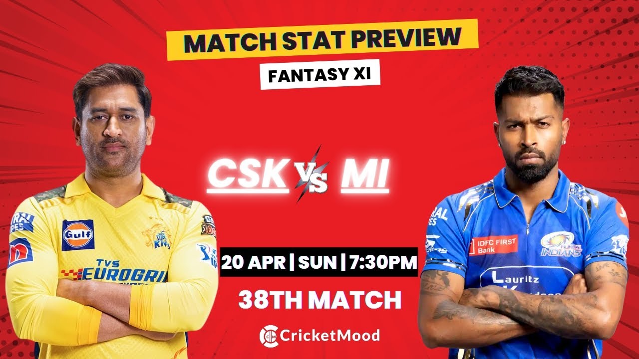 TATA IPL 2025: MI vs CSK 38th MatchPREDICTION | MI vs CSK Dream11 Team |2025 38th Match