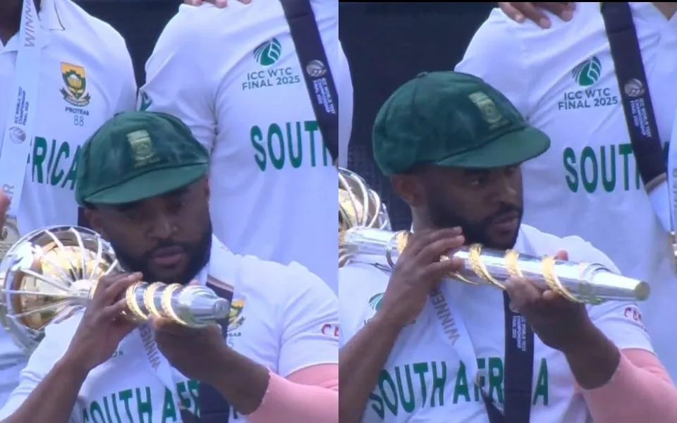 WATCH: Temba Bavuma 'shoots' ICC Test Mace after South Africa win WTC Final 2025, video goes viral