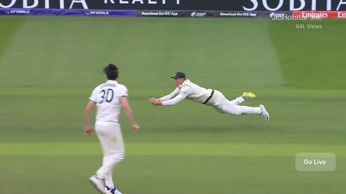 [Watch] WTC 2025 Final: Marnus Labuschagne's flying catch ends Temba Bavuma's tough knock