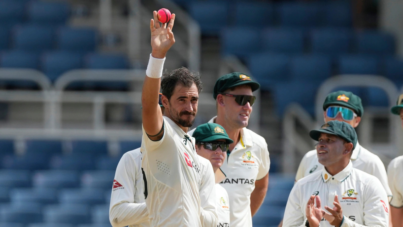[Watch] WI vs AUS 2025: Mitchell Starc rocks West Indies with three-wicket maiden