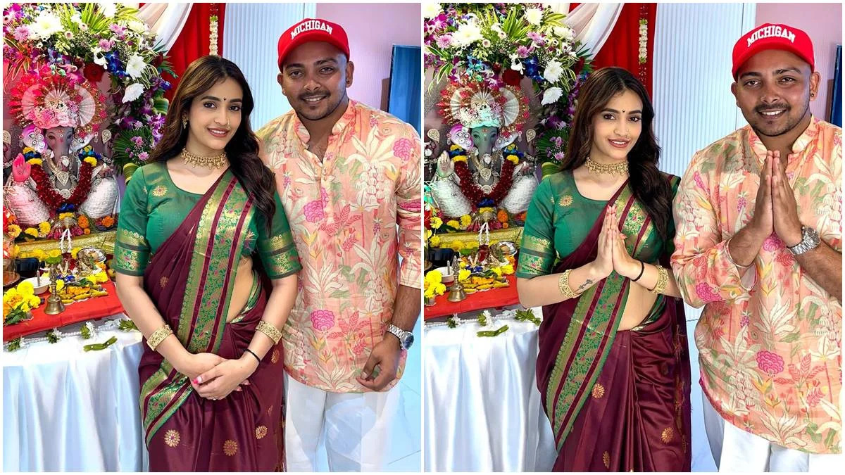 Prithvi Shaw celebrates Ganesh Chaturthi with girlfriend Akriti Agarwal