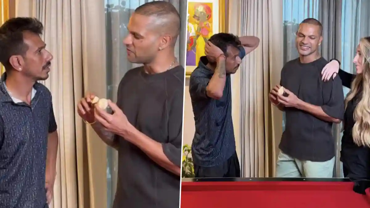 "Teri shadi bhi karwa denge beta" - Shikhar Dhawan shares funny reel with Yuzvendra Chahal amid Dhanashree's charges