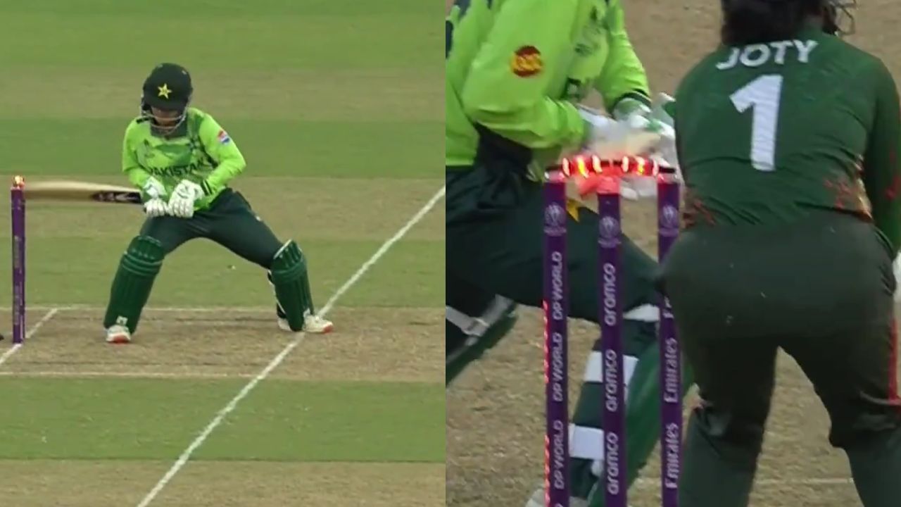 [Watch] Women's World Cup 2025: Nashra Sandhu's freak hit-wicket dismissal against Bangladesh