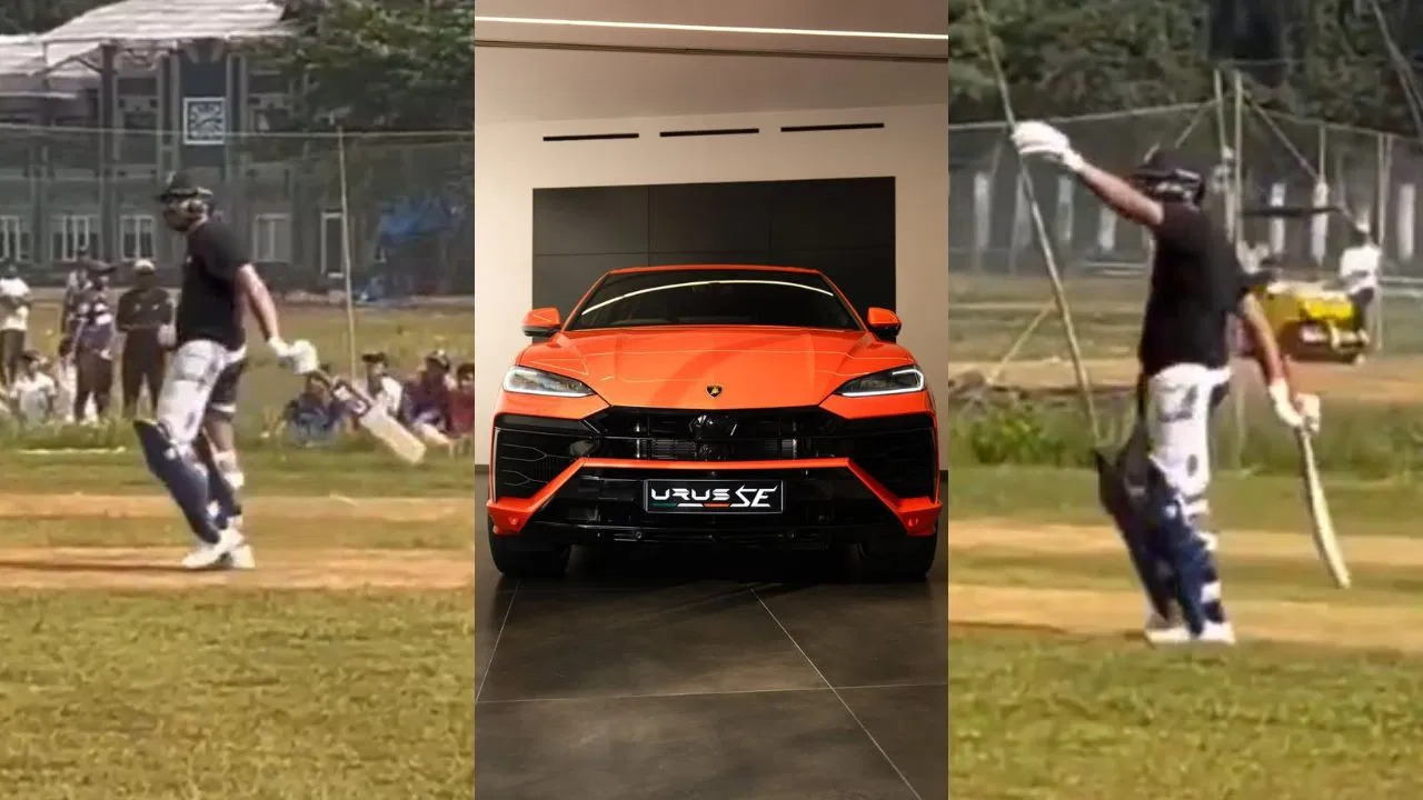[WATCH] Rohit Sharma damages his own Lamborghini with a six in Shivaji Park