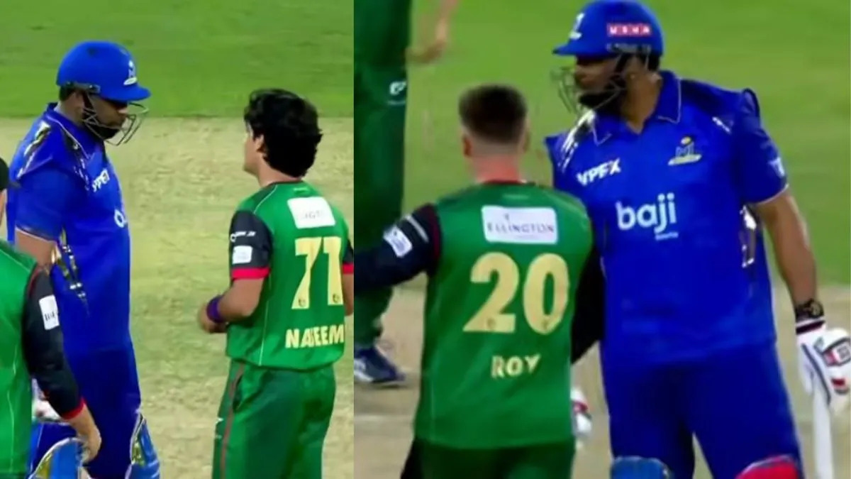 [WATCH] Kieron Pollard, Naseem Shah engage in war of words during ILT20 2025-26 final