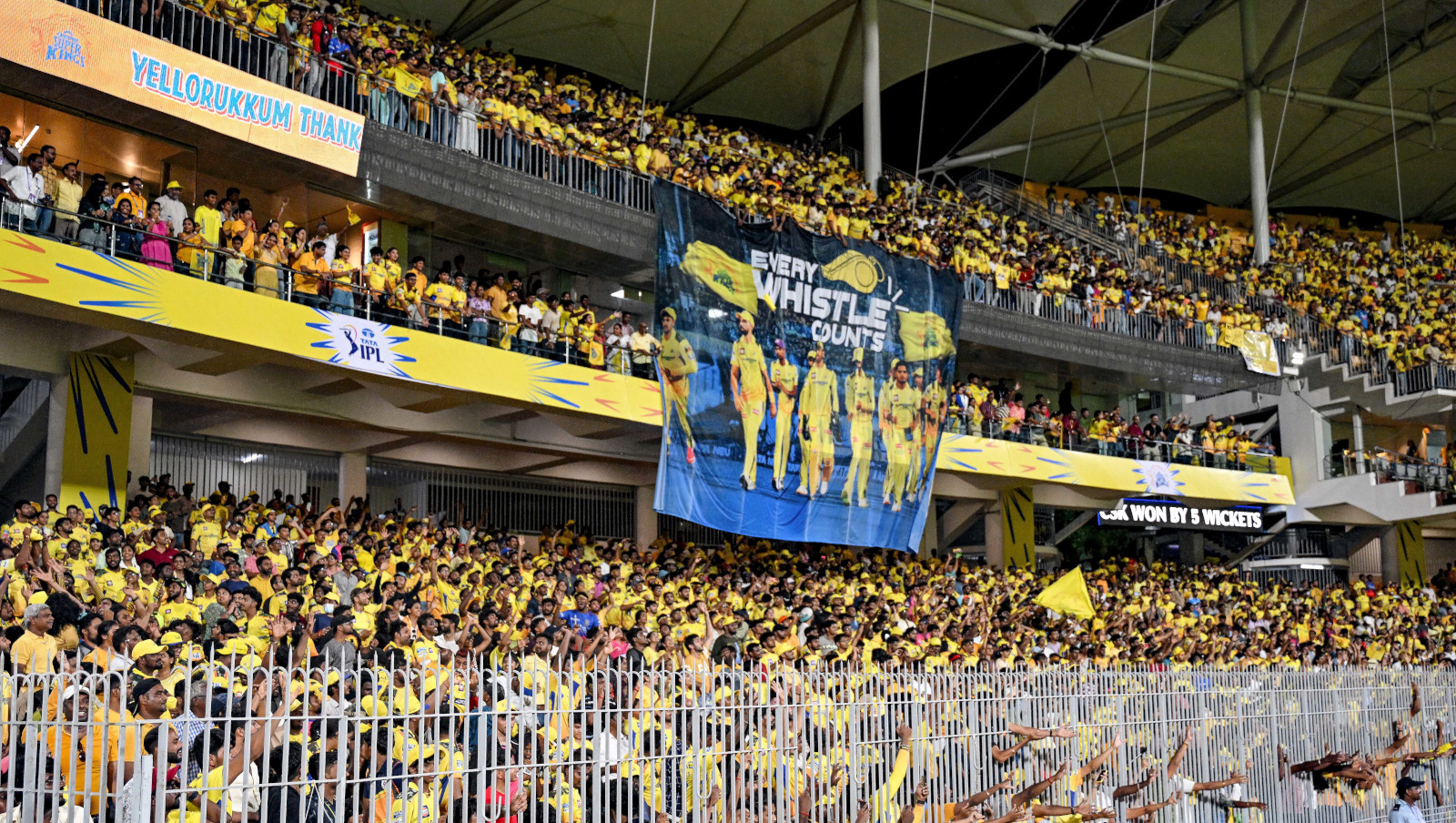 MA Chidambaram Stadium means one point each