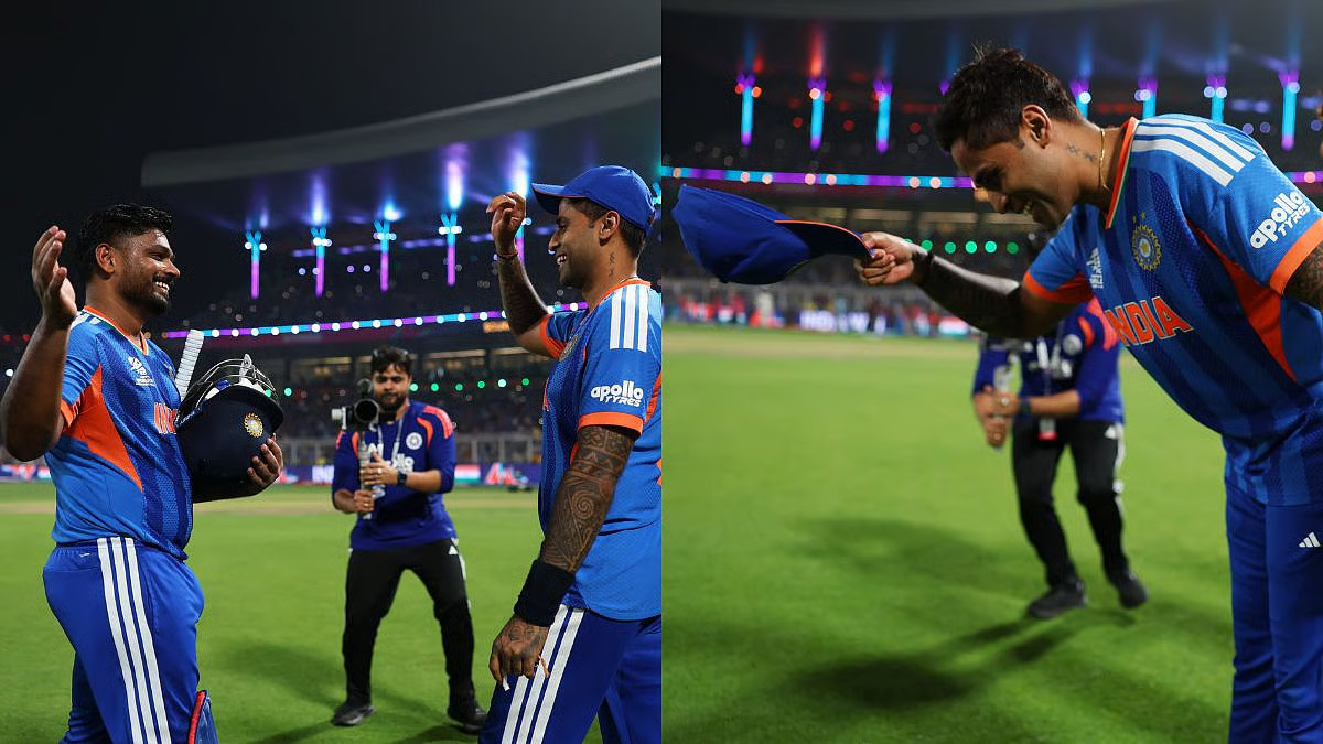 [WATCH] T20 World Cup 2026: Suryakumar Yadav bows down to Sanju Samson after Kolkata heroics